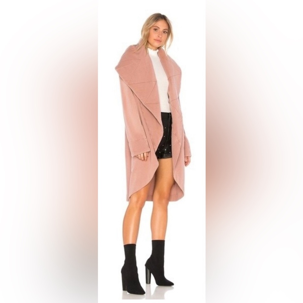 Young Fabulous & Broke Pink Sandrine Quilted Long Jacket Coat Size M/L